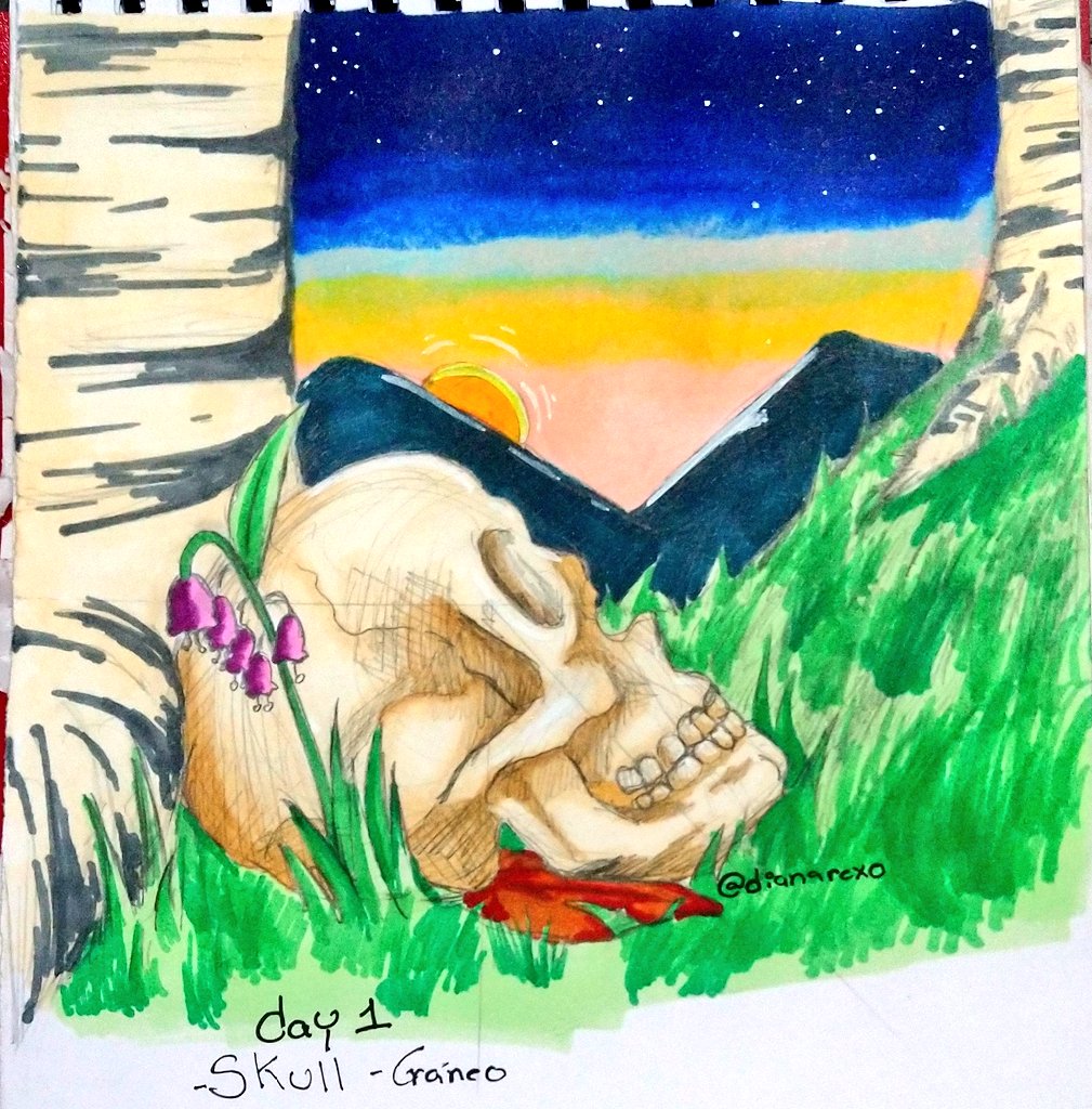 dianarex0's tweet photo. Day 1 at inktober
-Skull 💀
#magicandcreatures #inktober2021day1 https://t.co/IIr0jlxIkb