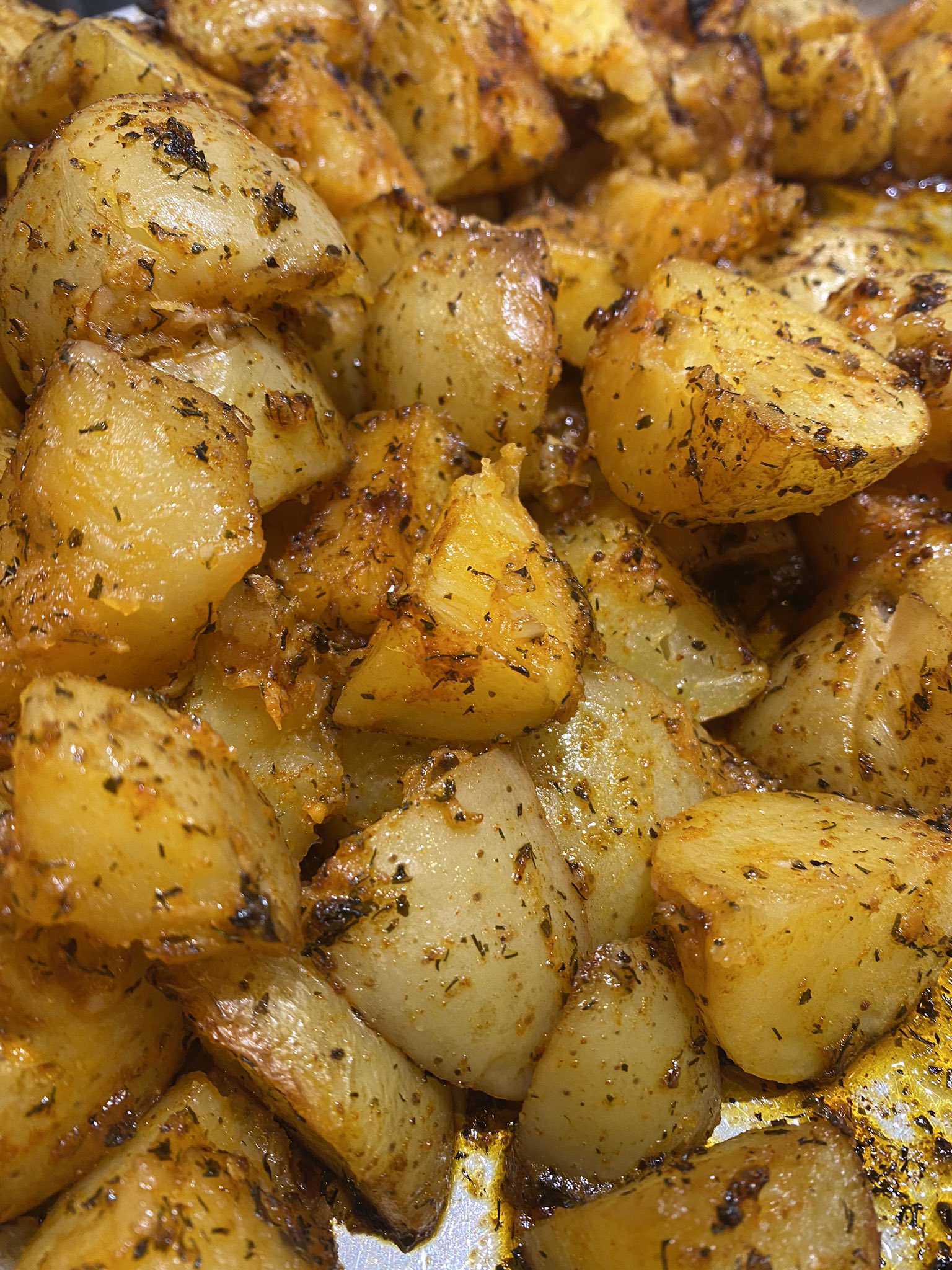 Charles Hunter III on Twitter "roasted garlic & thyme potatoes.…