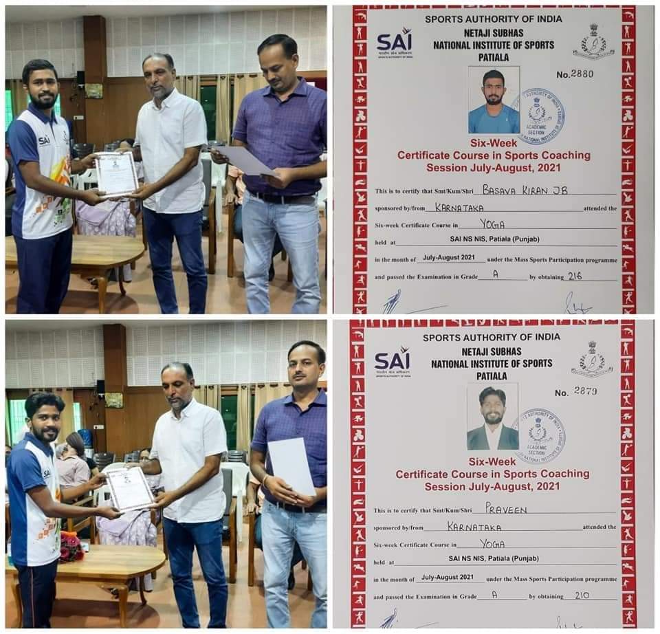 bst_arya's tweet photo. #NYSF
Karnataka Yogasana Sports Coaches passed Six week certificate course with  'A' Grade in Netaji Subhash National Sports Institute , Sports Authority of India at Patiala, Punjab

Bhavana Gopal ,Manju Raj , Basava Kiran JB &amp; Praveen Yoga @swabhimani1
@UditSheth @yogasanaindia https://t.co/bCr5XHTqto