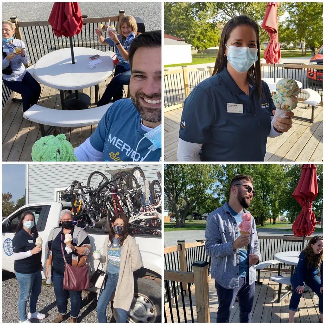 ChelseaBurnett's tweet photo. Team PoCo Meridian out supporting the Danny's Ice Cream Hut fundraiser today for Broken Spoke. If you live near Port Colborne, head to Danny's Ice Cream Hut this weekend and enjoy some delicious ice cream while supporting a great cause! #meridiancreditunion #supportlocal https://t.co/wqY36xWv6B