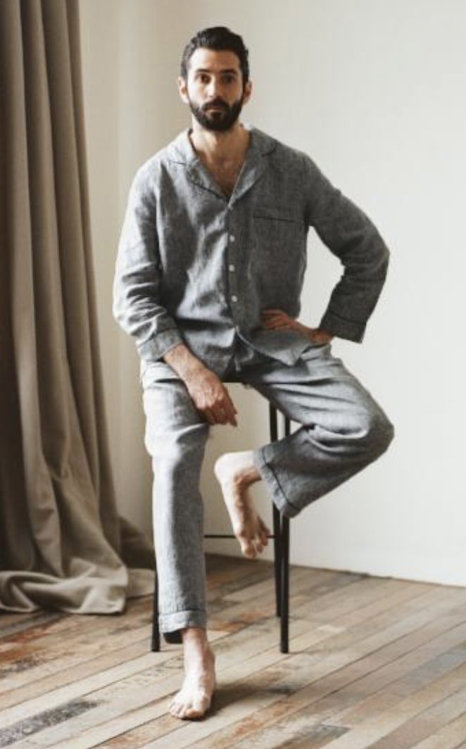 Togetherchap's tweet image. Autumn is here so wore my new @pigletinbed linen PJ’s last night. So so comfy and luxurious - just what I was hoping for - terrific quality and beautifully styled. Can’t wait to get back in them this evening. So so pleased with the set.
