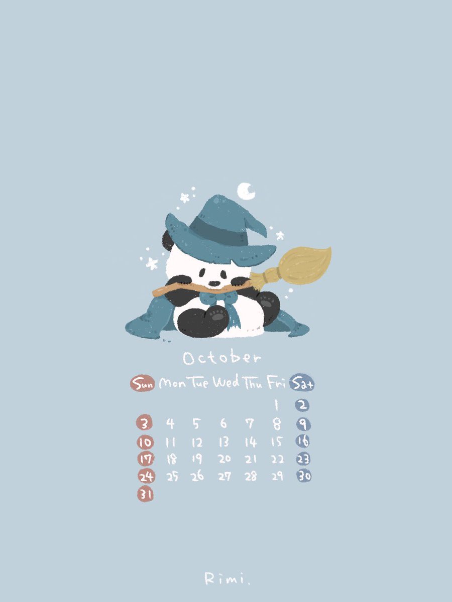 「10月のカレンダーと壁紙できました 」|Rimi.のイラスト