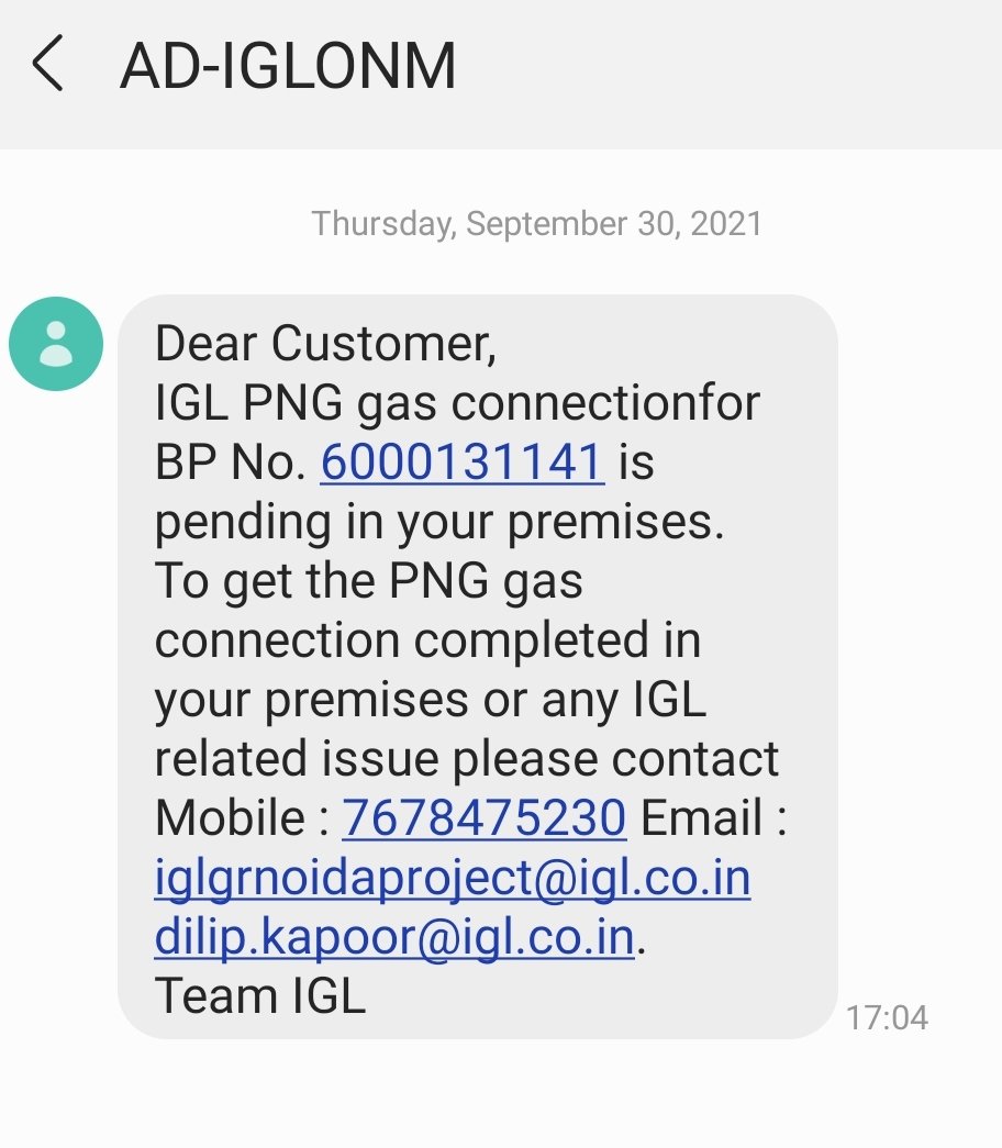 VarunBoyle's tweet photo. @MoPNG_eSeva @IGLSocial Here is the text message I received. I have been  trying to call from past 2 days in the number provided. Continously my calls are being disconnected.  #poorcustomerservice https://t.co/YsGCTaXCE4