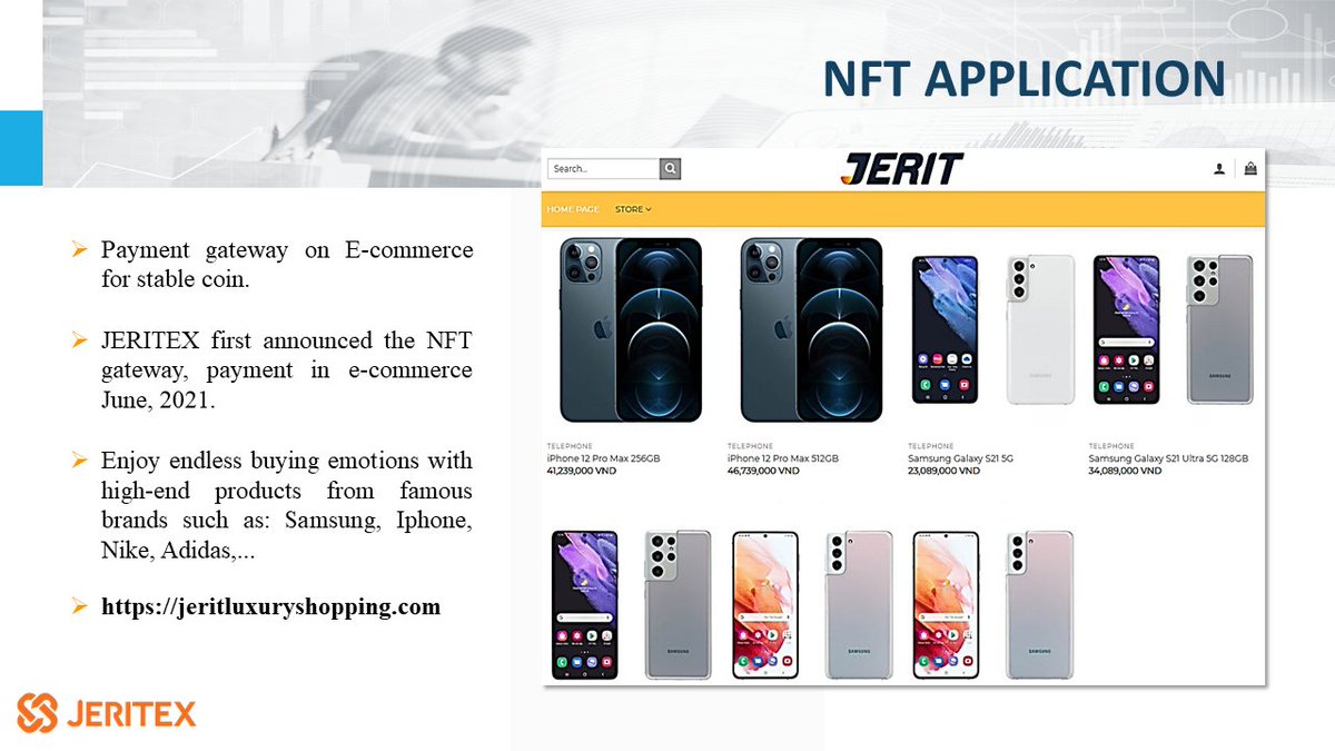 jeritex's tweet photo. There are highlights of JERITEX:
💎 As an #ecommercial payment #NFT gateway
💎 Use coins to buy goods online: Adidas, Nike, IPhone , Samsung, Cosmetics, consumer goods.
💎 Consumption announcement with #JERITEX
💎 All Announcements Before IEO
https://t.co/C9kil1dYXY https://t.co/FpLhpUyb4W