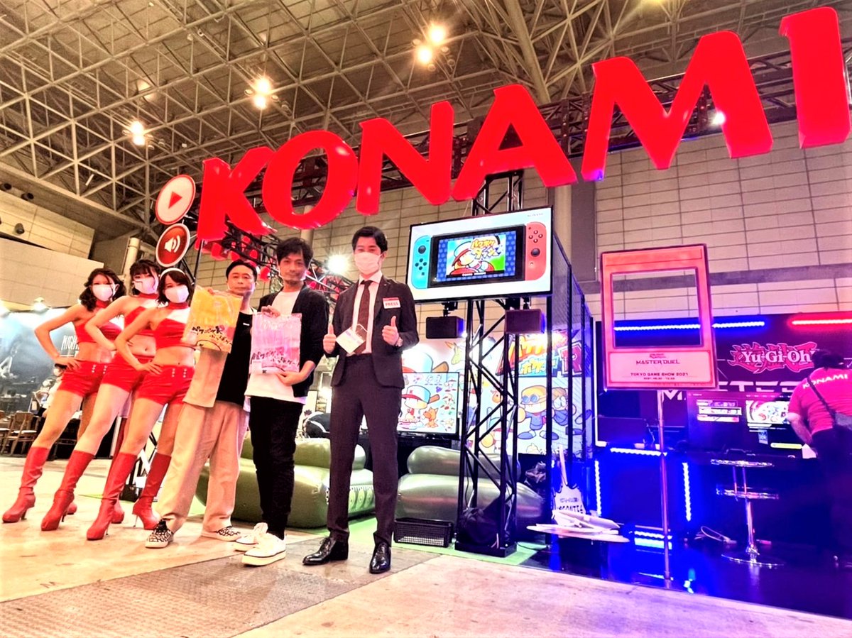 Konami コナミ公式 V Twitter 吉本興業のゲーム 好き芸人さんとtgsブースをめぐるオンライン体験ツアーが行われ ツアーガイドである次長課長のお二人がkonamiブースに遊びに来てくれました Tgs21 Tgs21online 東京ゲームショウ Konami T Co 8yvb3loqak