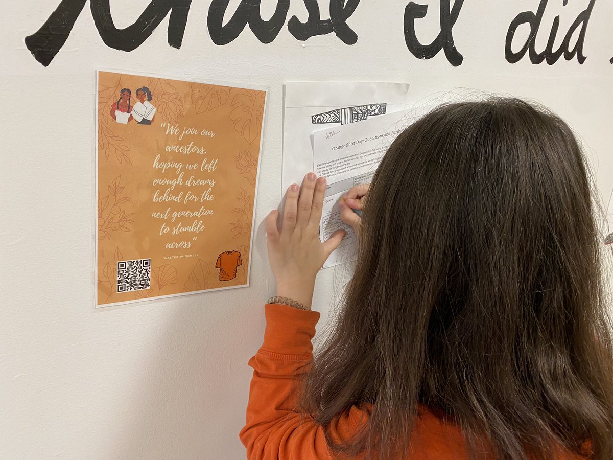Students learning from each other through displays &amp; posters around the school to honour Truth and Reconciliation Day <a href="/HHSS_RedHawks/">Haliburton High SS</a> <a href="/TLDSB/">TLDSB</a>