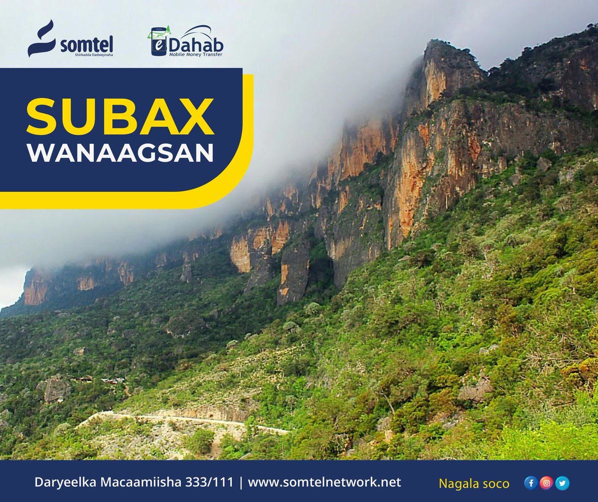 edahabservice's tweet photo. SUBAX WANAAGSAN Dhamaan Macaamiisha Shirkada Somtel,
#somtel #edahab #somaliland #facebook #goodmorning #10000winner https://t.co/aqP4zvvNIp