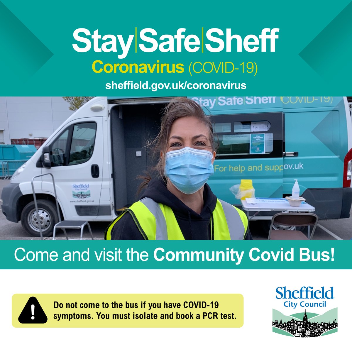 SheffCouncil's tweet photo. Our Community Covid Bus has been to Sheffield College and University of Sheffield to help students returning get vaccinated.

Last week we vaccinated 379 students. https://t.co/qTPsl5OaC2