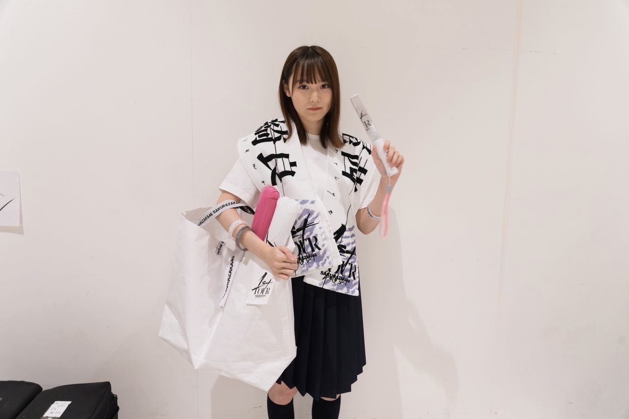 櫻坂46 Clockenflap 限定タオル ピンク 櫻坂46 clockenflap タオル 香港 守屋麗奈 山﨑天 藤吉夏鈴 着用