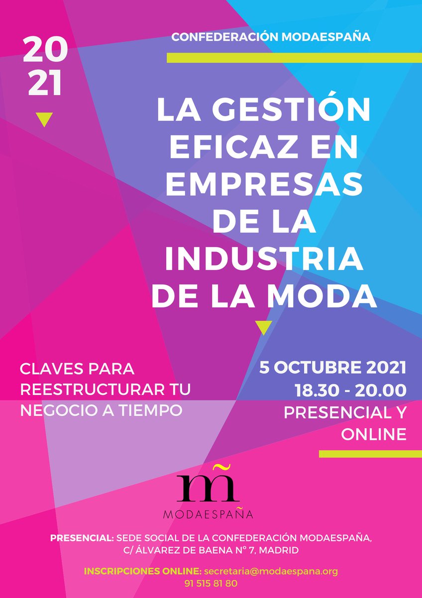 ¿Qué valor tiene la #marca en una situación adversa? 🤔
Si quieres resolver preguntas como esta, ¡no te pierdas la nuestra próxima jornada! ✨

'La gestión eficaz en empresas de la industria de la #moda', martes 5 de octubre de 18.30h a 20.00h en modalidad #híbrida 👇