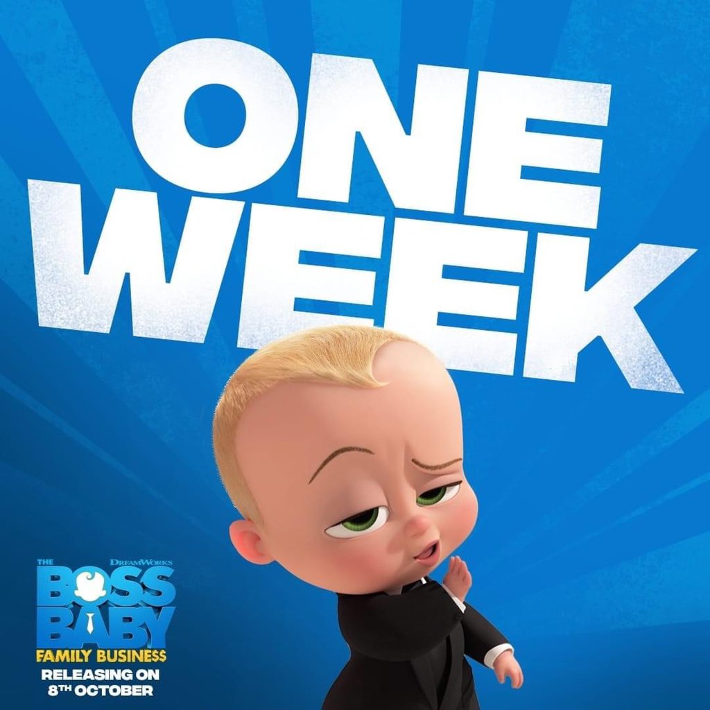 Wave_Cinemas's tweet photo. Watch the boss lead a new mission in
#BossBabyFamilyBusiness
Releasing at your 8th October at your nearest #WaveCinemas
#OneWeekToGo #OneWeekToBossBaby #BossBaby #NexChange @UniversalIND https://t.co/j3x5OgH6Ac