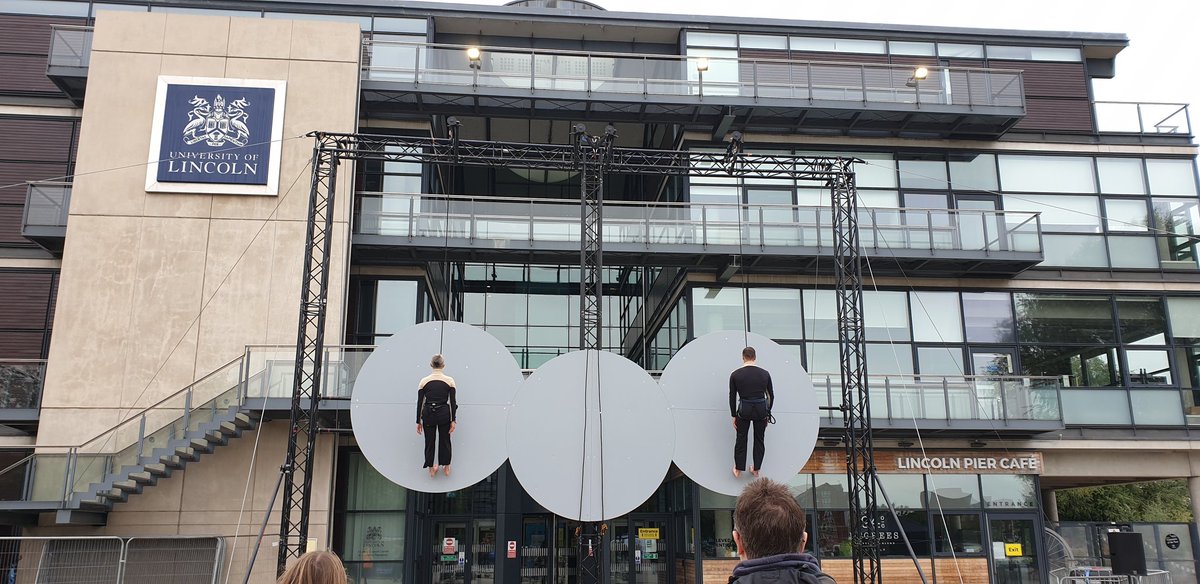 LincsArtsCentre's tweet photo. #why by @GravityLevity just starting outside .@unilincoln welcoming everyone to #PopOutFest- more shows across the weekend 😍 https://t.co/2KYfTrVhuY