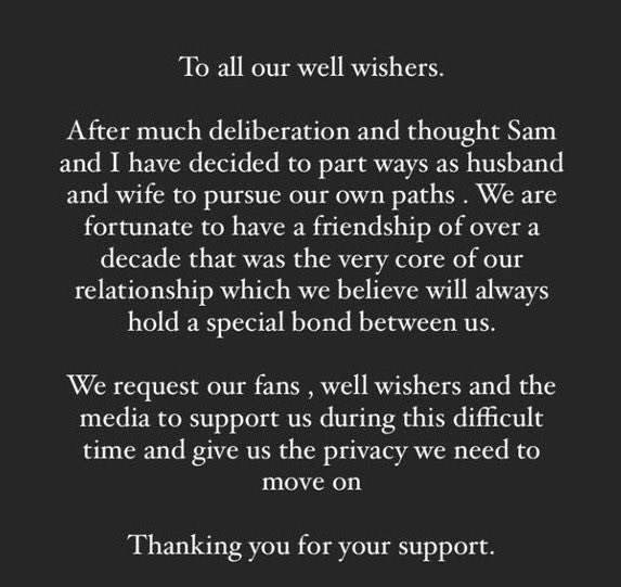 rameshlaus's tweet photo. #BREAKING : #NagaChaitanya and #SamanthaAkkineni announce their separation.. https://t.co/pxRJeivRGC