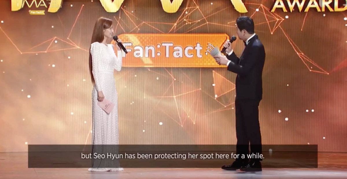 SeohyunPoint's tweet photo. MC #SEOHYUN #서현 - 2021 The Fact Music Awards (TMA)

Shin Dong Yeop: "This is the 4th TMA ceremony. The male MC has changed but Seohyun has been protecting her spot here for awhile. She is The Fact Music Award's muse." 🏆

#TheFactMusic Awards #TMA2021 https://t.co/4KT7T2wK8V
