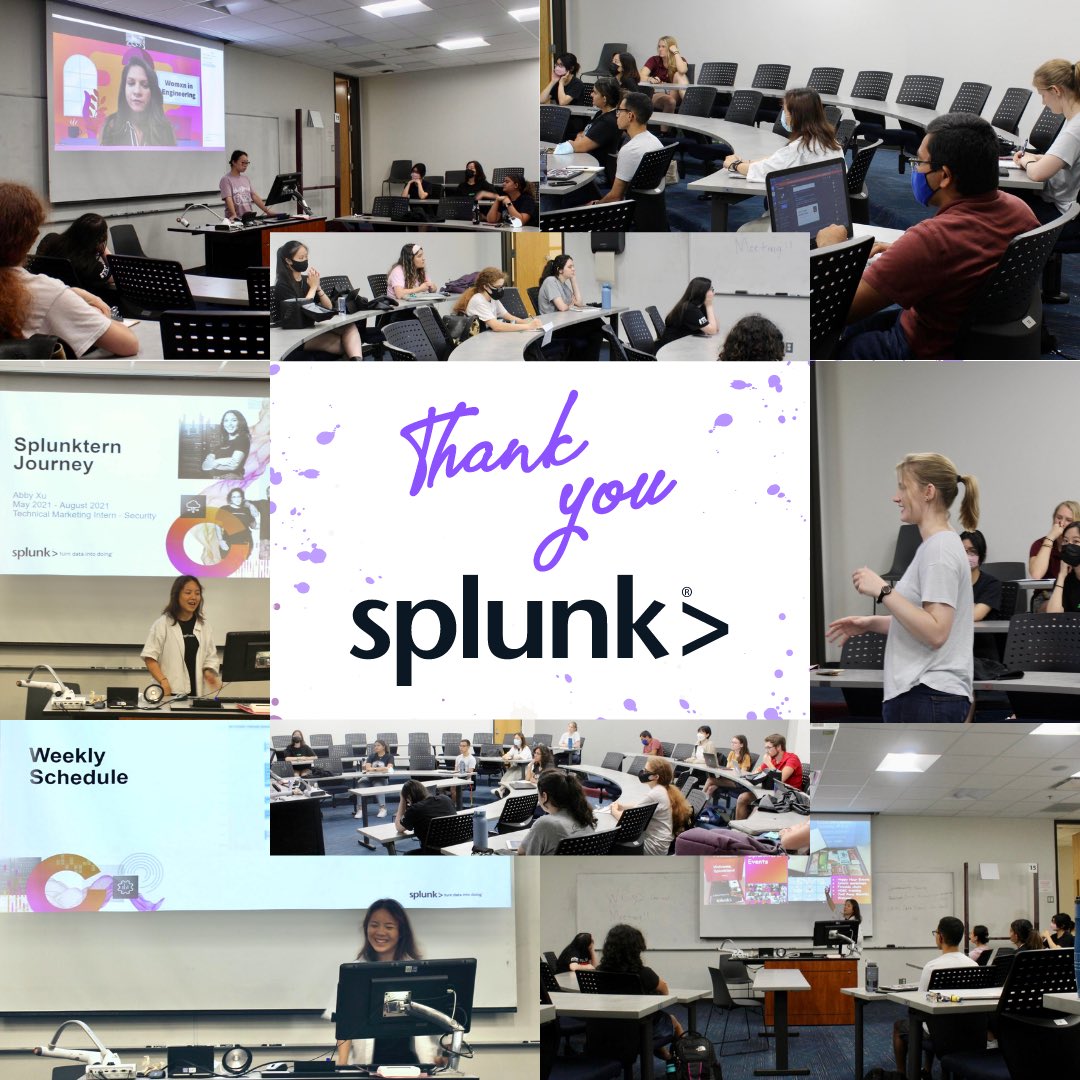 We were honored to have Gina from @splunk share with us about her experience as a #womanincybersecurity and for our very own member, Abby, for sharing about her internship experience with @splunk as well 💜 

P.S. We hope to see you all at Harvest for our coffee chat! ☕️ 🤗