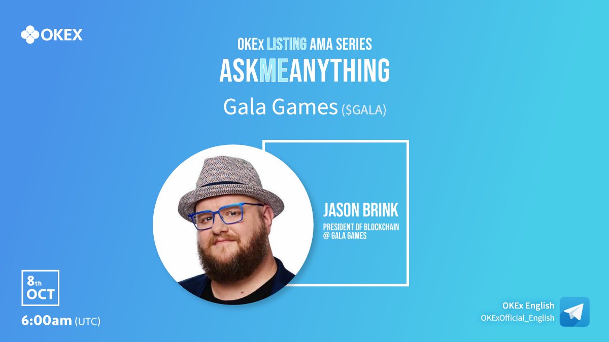 okx's tweet photo. .@OKEx AMA Retweet Campaign 🔄 @GoGalaGames 

5️⃣0️⃣ #OKEx users to share up to 9,000 GALA 🎁

✅ RT, Follow @OKEx, @ 2 frds
✅ Submit Qs: https://t.co/ESsr8iezzU

🗣️ Join #AMA on Oct 8 at 6:00 pm (UTC) w/ @BitBenderBrink, President of Blockchain of GALA: https://t.co/vHCyp9K9C2 https://t.co/jwJBxbVYEj