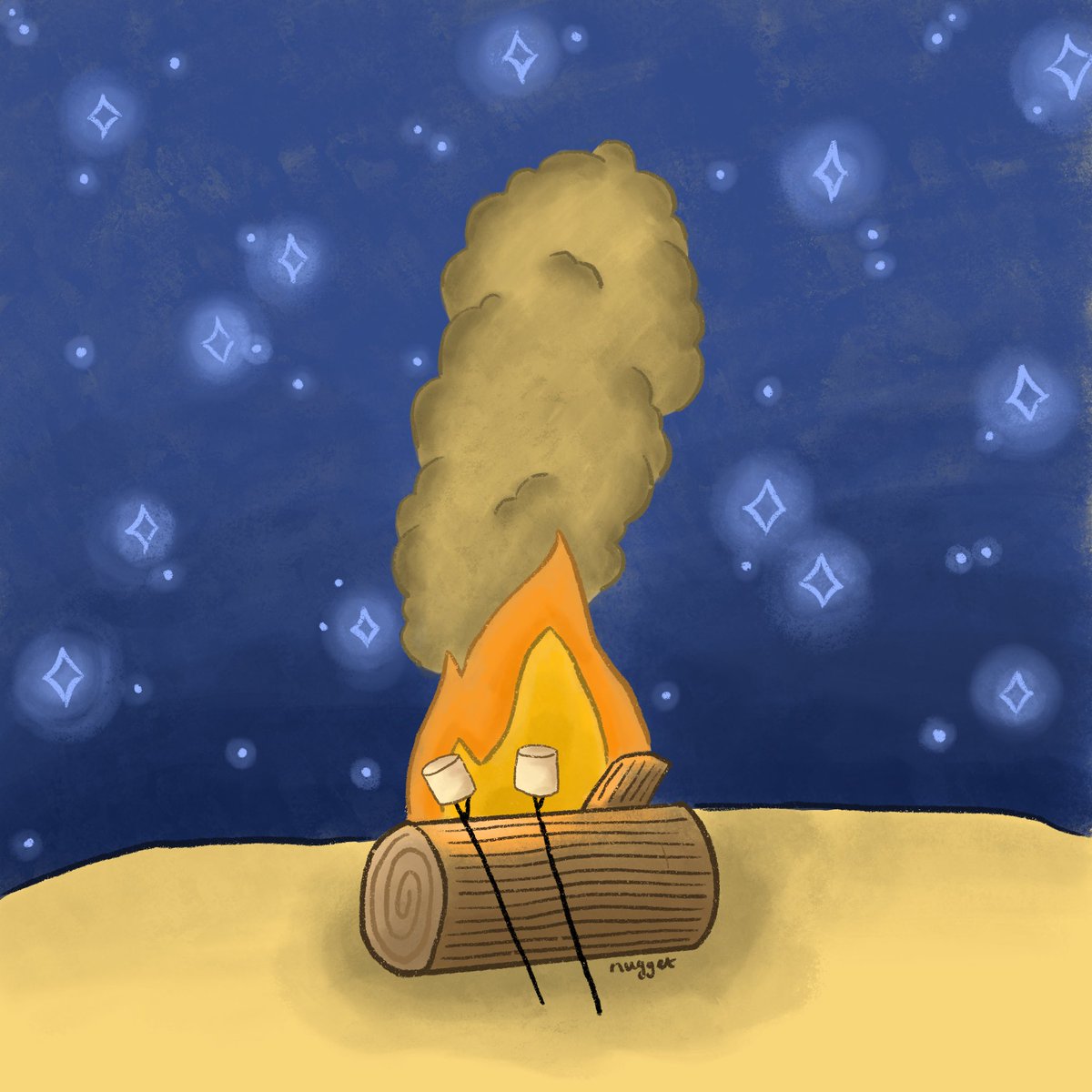 justasmolnugget's tweet photo. Smoke 🔥💨 #peachtober21 #art #illustration #campfire #smoke https://t.co/dGcFqAlZJU