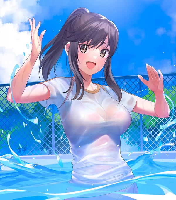 プールの掃除が終わったときのほたるんです 