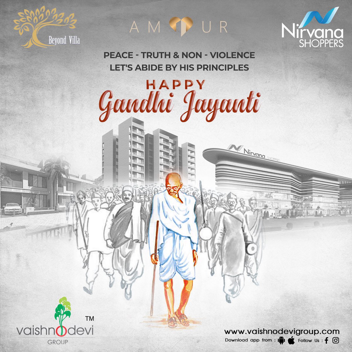 Vaishnodevi9099's tweet photo. A man is the sum of his action, of what he has done, of what he can do, nothing else. #HappyGandhiJayanti #realestate #residentialproject #commercialproject #surat #gujarat #india https://t.co/lfNMXB3V2k