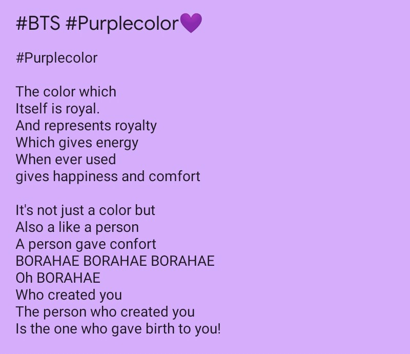 SelenaS69351708's tweet photo. #puplecolor
#BTS_twt
I really have my best 🥺🥺🥺
Hope u notice 💜
BORAHAE 💜 https://t.co/4Y2xF07wa0