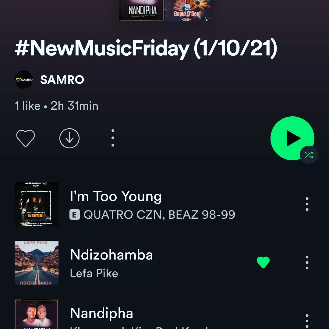 lefapike's tweet photo. My New Single is on 2 Spotify playlists https://t.co/TftuZqvAXb Music Friday
               2.Whats New
Check them out!!!!!!!! https://t.co/NslecRxhrz