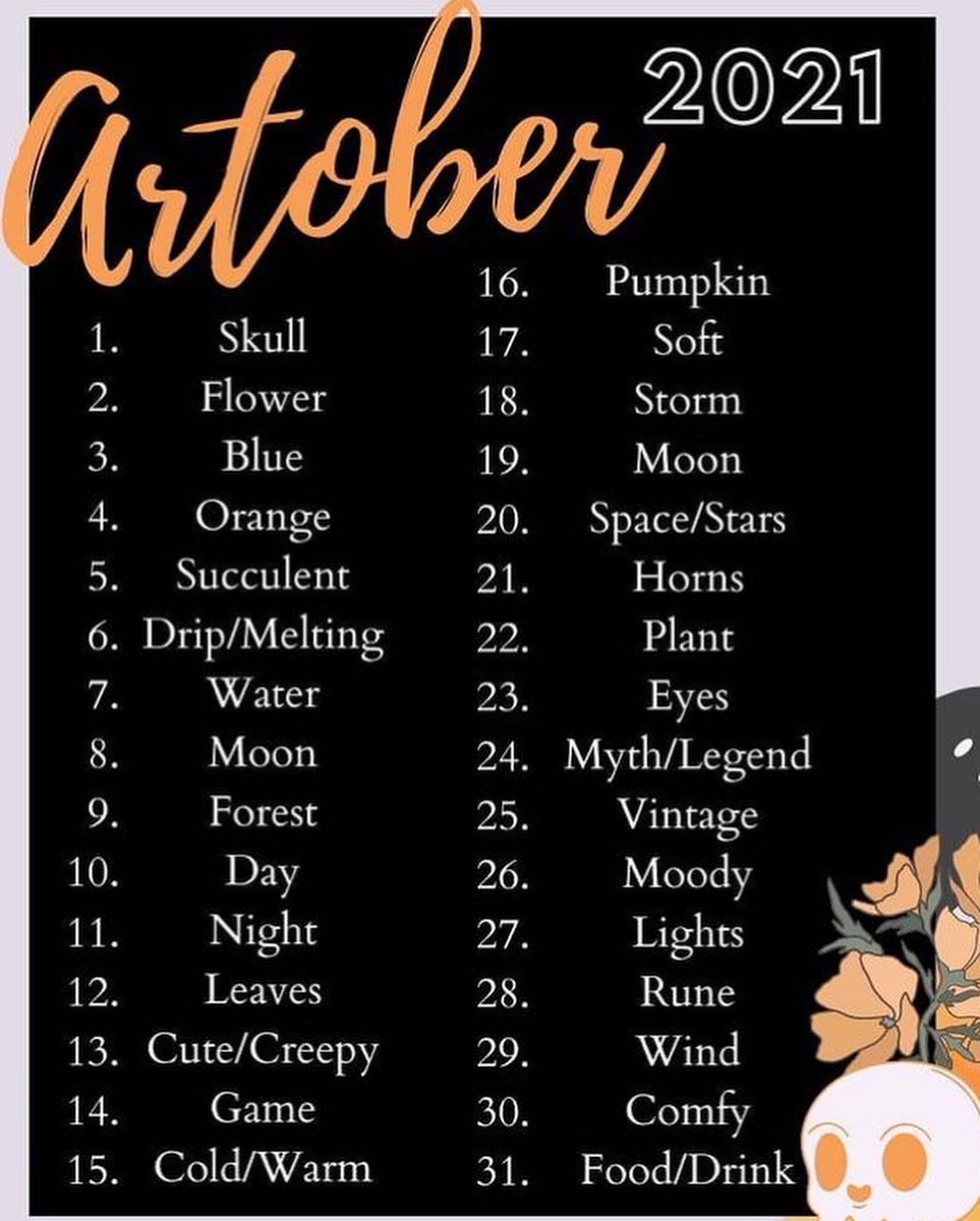 PaintWaterT's tweet photo. Challenging myself with finishing Artober this year! 
Using the prompt list from @justkaspering on Instagram! https://t.co/gxwd2grLI8