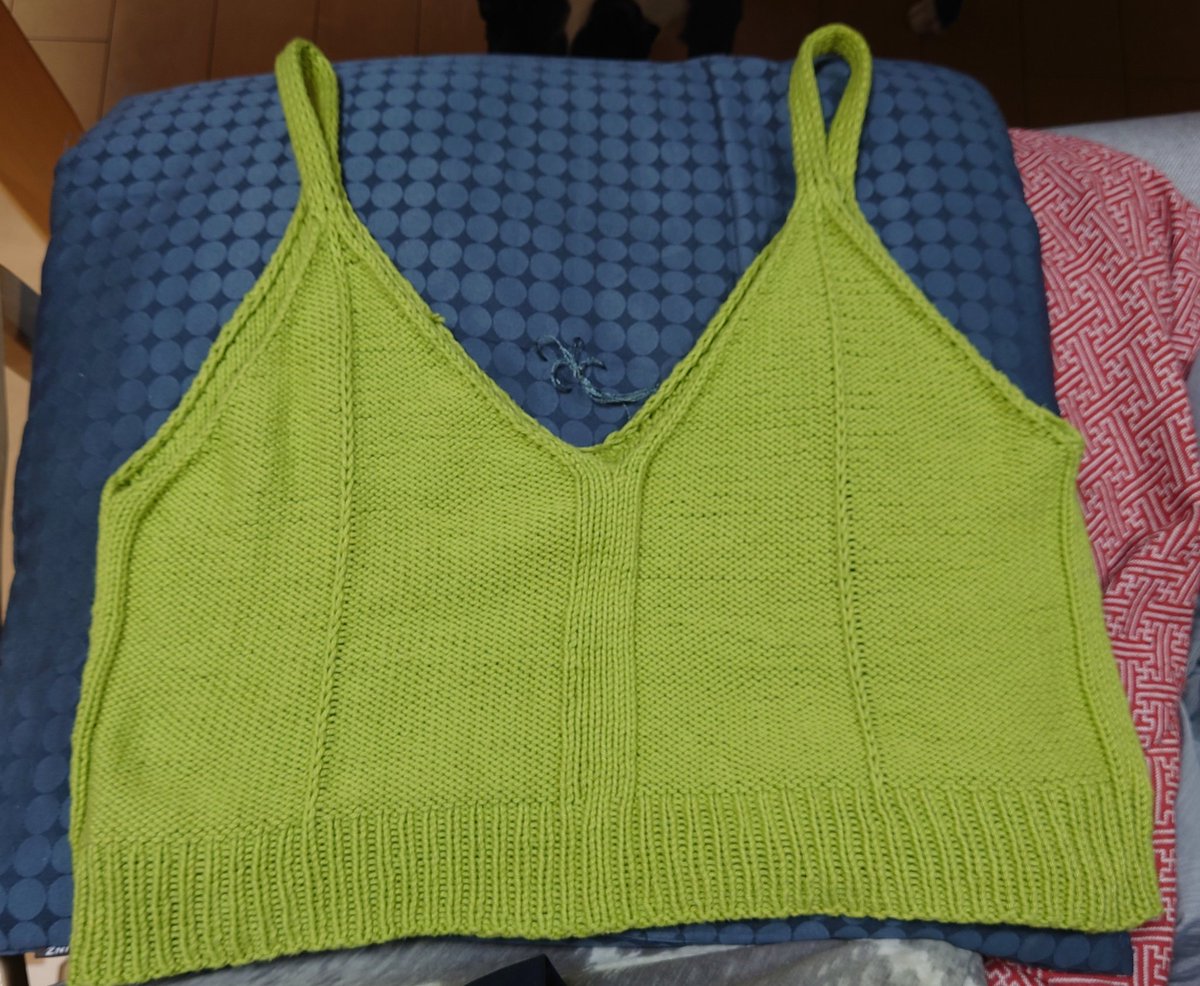 _4q4_'s tweet photo. ドボンしてもかわり映えない感じ。でも着やすいよ。
#ハ毛活 #編み物 #frameworkbralette https://t.co/mXKV4UX9ii