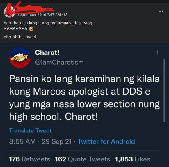joysmariz's tweet photo. wow. ang taas ng tingin sa sarili. di ko kinaya "intellectual capacity" nila https://t.co/yWdRmHtdaQ