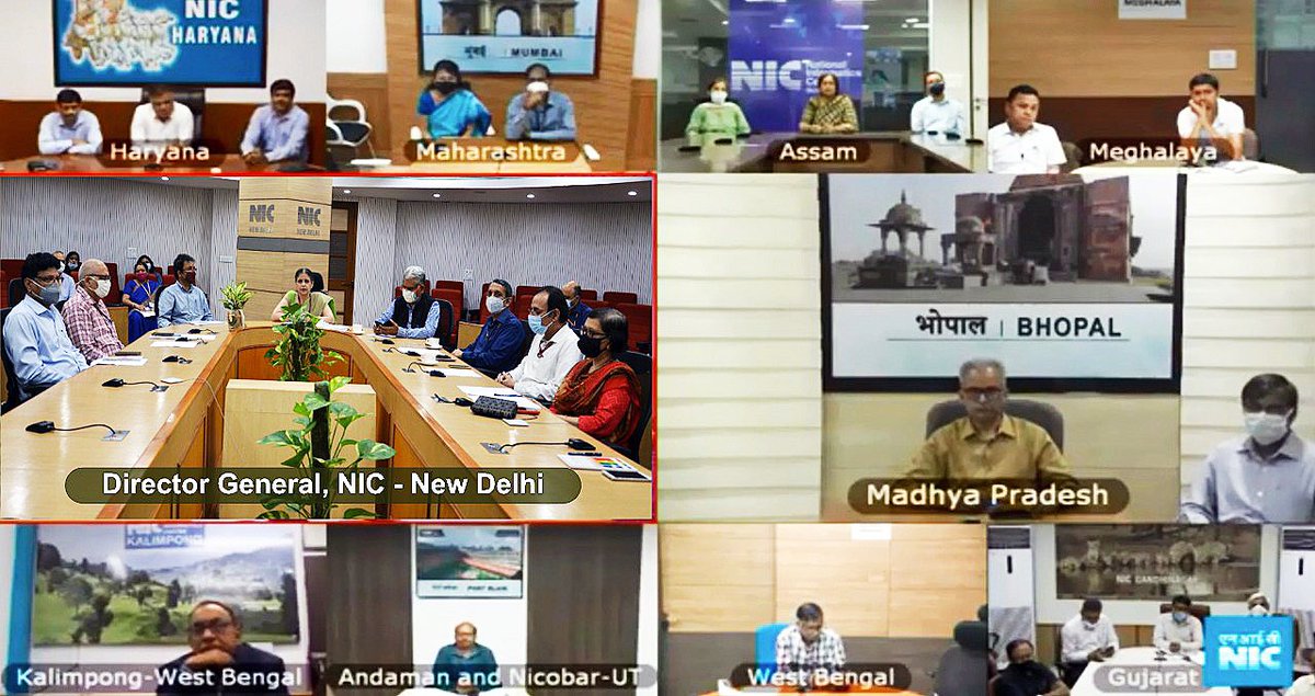 NICMeity's tweet photo. Director General, NIC chaired Felicitation Ceremony to recognise three best Officers who have contributed in proliferation of NIC Products - #eCourts, #eHospital, #eOffice, #ePrisons, #GePNIC, #ServicePlus & #S3WaaS in States pan India.
#NICMeitY https://t.co/2Lcq7mQh7a