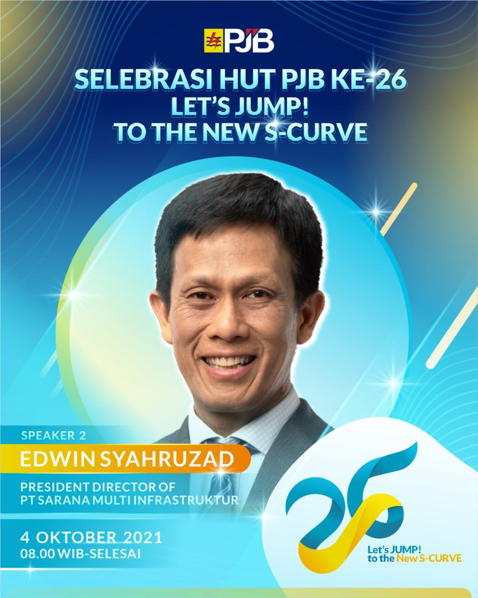 Sampai ketemu nanti di SELEBRASI HUT PJB KE-26!
4 OKTOBER 2020
JAM 08.00 – SELESAI
Via YouTube PJBTV (s.id/PJBTV) Link Zoom hanya untuk internal PJB

#HUTPJB26 #PJBJumpToTheNewSCurve #ptpjb