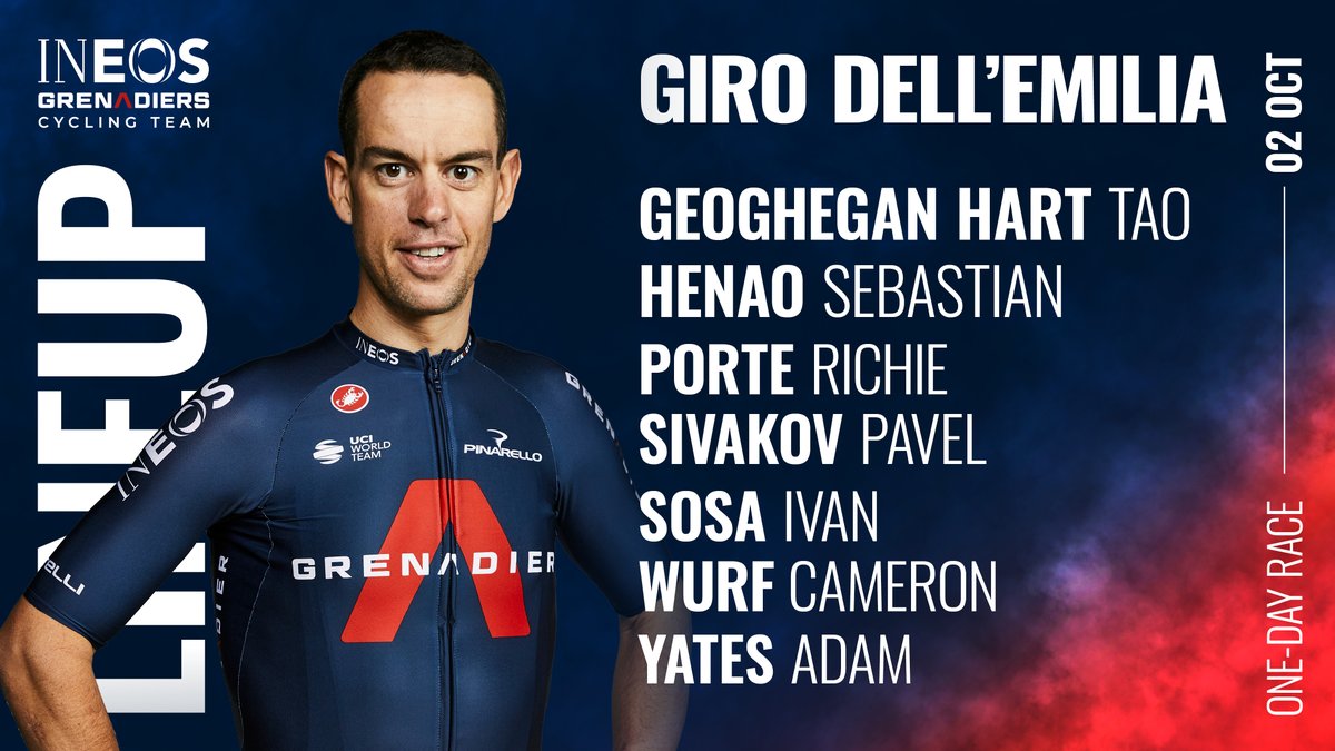Buongiorno from Bologna 👋

Here's a reminder of our lineup for today's 195km test at #GiroDellEmilia 🇮🇹