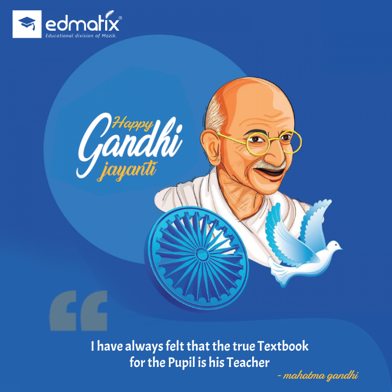 On #GandhiJayanti today, let’s cherish the great Mahatma’s life, follow all his teachings, and lead the world by example.

#गाँधीजयंती #MahatmaGandhi #FatherOfTheNation #Edmatix