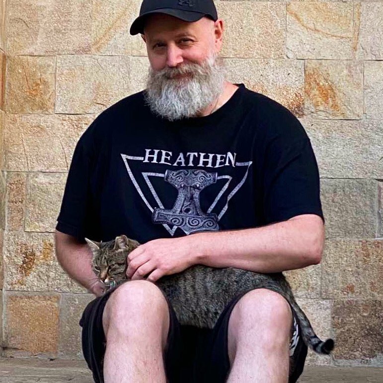 Obey the heathen in you and knead a cat today! :) @TheGrimfrost #caturday #workbreak #baking #cat #viking #wear #heathen #kindness