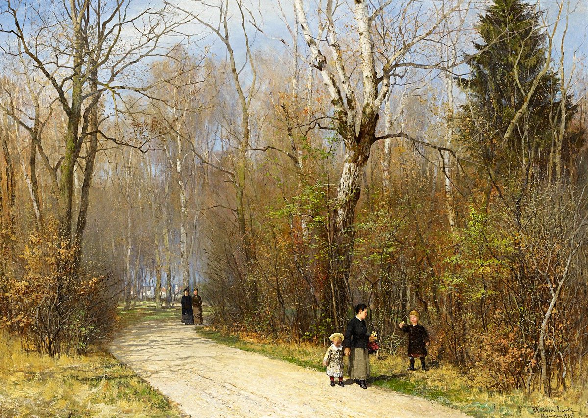 Jennybdx's tweet photo. Anders Andersen-Lundby (Danemark, Lundby 1841 . Allemagne, Munich 1923 - Paysages) "Le Jardin Anglais de Munich" (1887)
#AndersAndersenLundby #AndersenLundby #danishart  #landscape #paysage #Autumn  #artwork #painting #ArtistOnTwitter #museum #museumarchive https://t.co/YpmTXMVSXQ