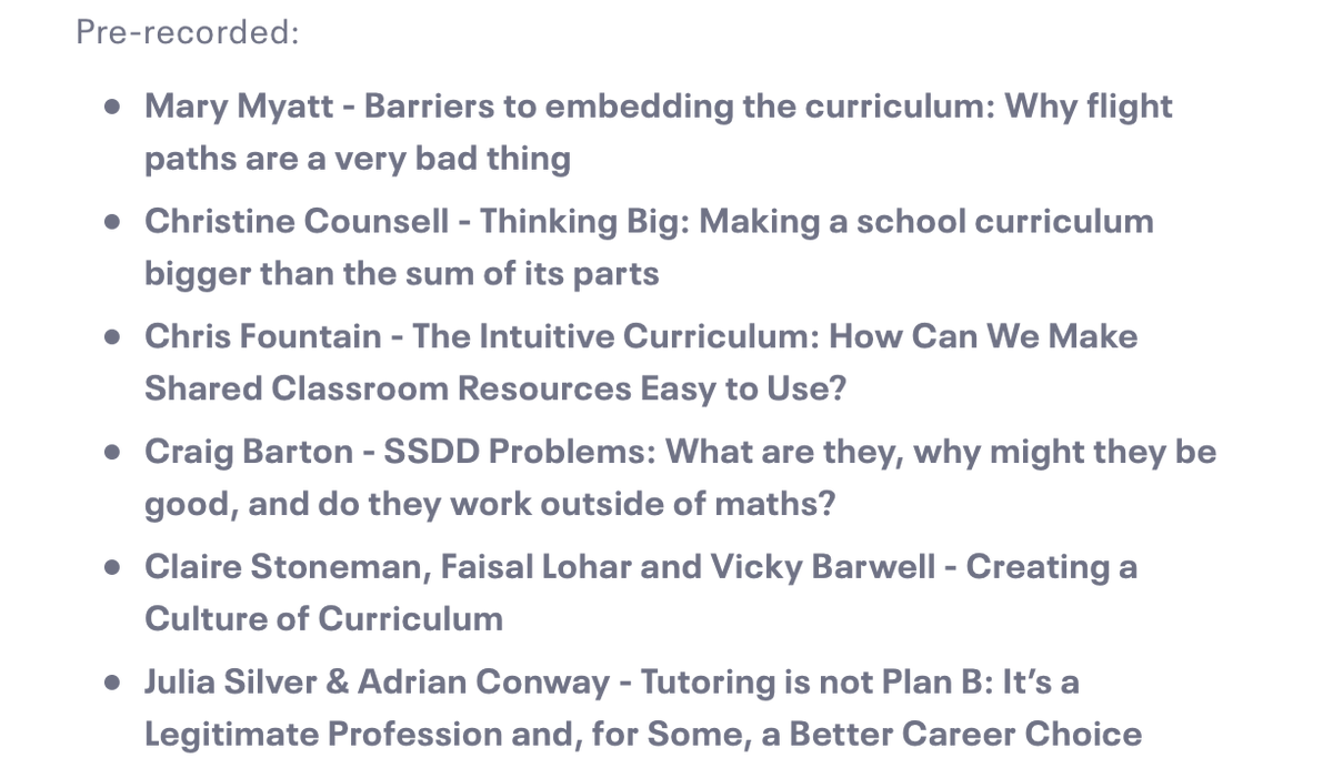 As well as the live event, <a href="/EduGiveUK/">EduGiveUK</a> package of materials includes these amazing specially recorded sessions including <a href="/MaryMyatt/">Mary Myatt</a> <a href="/Counsell_C/">Christine Counsell</a> <a href="/mrbartonmaths/">Craig Barton</a> <a href="/stoneman_claire/">Claire Stoneman</a> ... Tickets available here: eventbrite.co.uk/e/edugiveuk-cu….  Every ££ supports <a href="/FareShareUK/">FareShare</a>