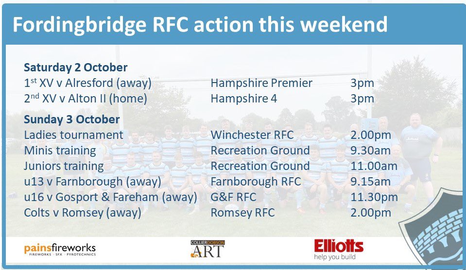 Lots going on for the sky blues this weekend, two senior sides out, ladies tournament at Winch, training and three junior games #rugbyfamily #GameOn