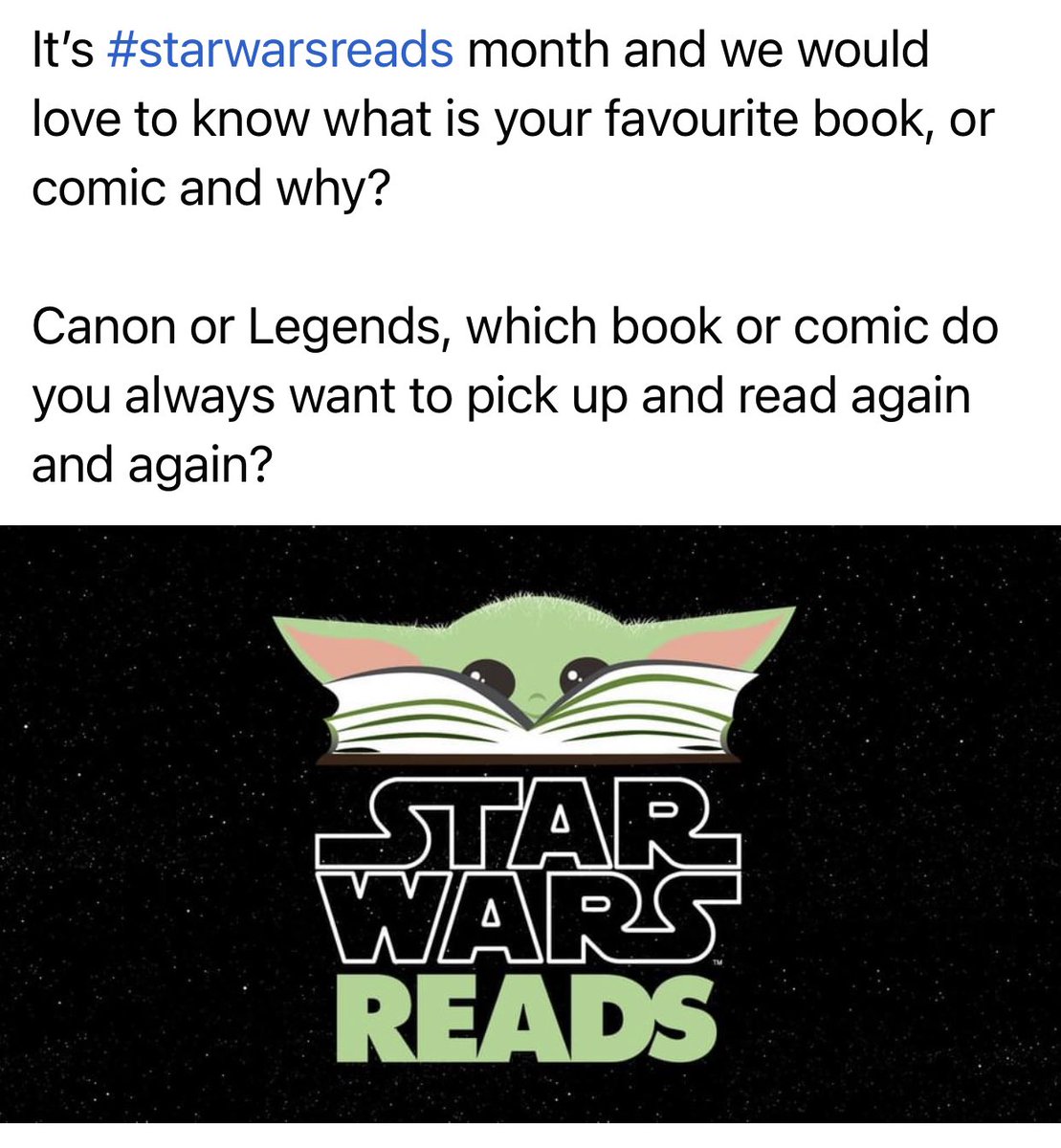 It’s #starwarsreads month this month, so over at #starwarsbooknerds we would LOVE to know what your favourite book or comic is, and why? 
#starwars #books #bookclub #starwarsbooks
