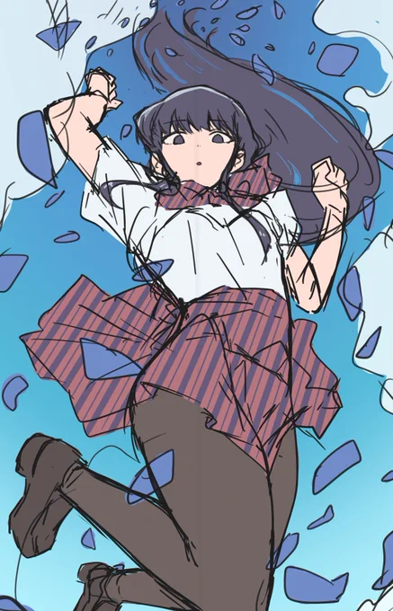 依頼絵の間に描いた古見さんラフ 