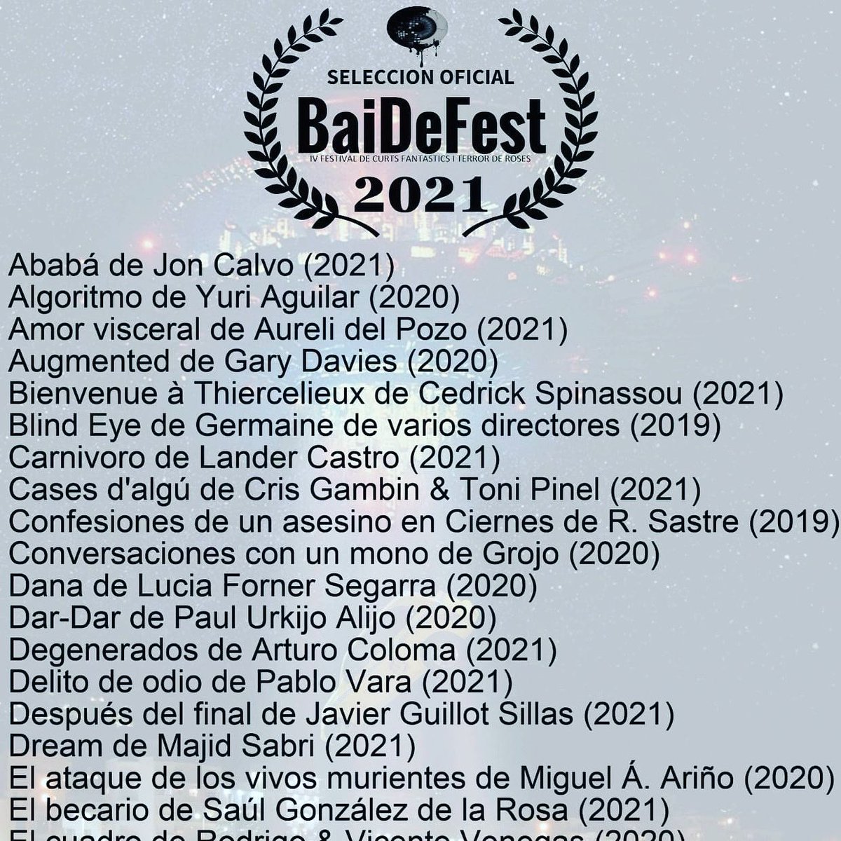 Aureli_DelPozo's tweet photo. Empezamos el finde con buenas noticias! AMOR VISCERAL ha sido seleccionado por el @BaiDeFest !!! No puedo estar más contento! Enhorabuena a todo el equipo que hizo posible la realización de este cortometraje @Royal_Rocks @Javicapitan901 #baidefest #amorvisceral #cortometraje https://t.co/IPern3Fy9V