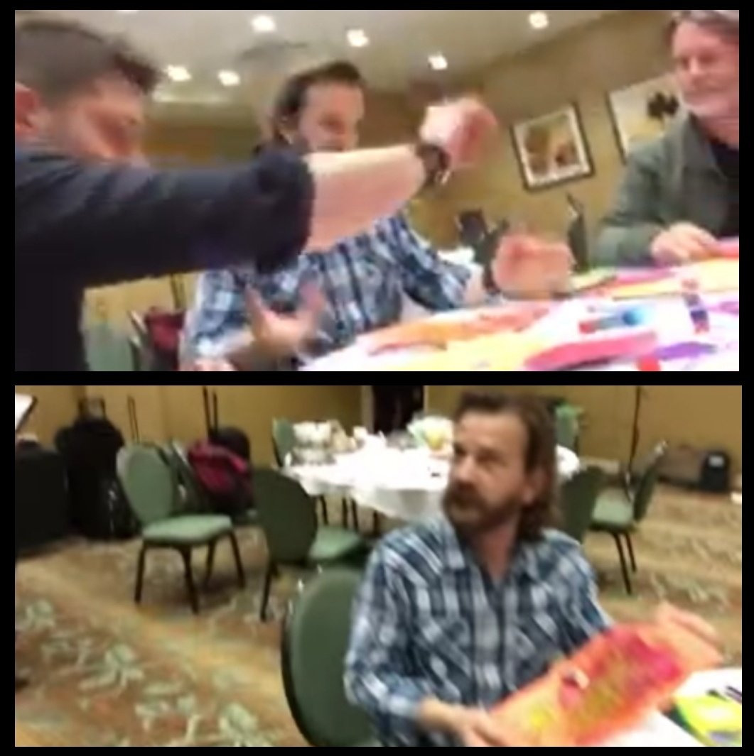 rsjrfanworld's tweet photo. Today is #WorldCardMakingDay, so you *might* just want to hide the supplies from @JensenAckles..
Here's a look back to #SPNHous in 2016, where @dicksp8jr fell victim to #Glittergate π
https://t.co/NrFB7plSDN
π₯@mishacollins via Jensen Ackles Russia https://t.co/eitaBszyke