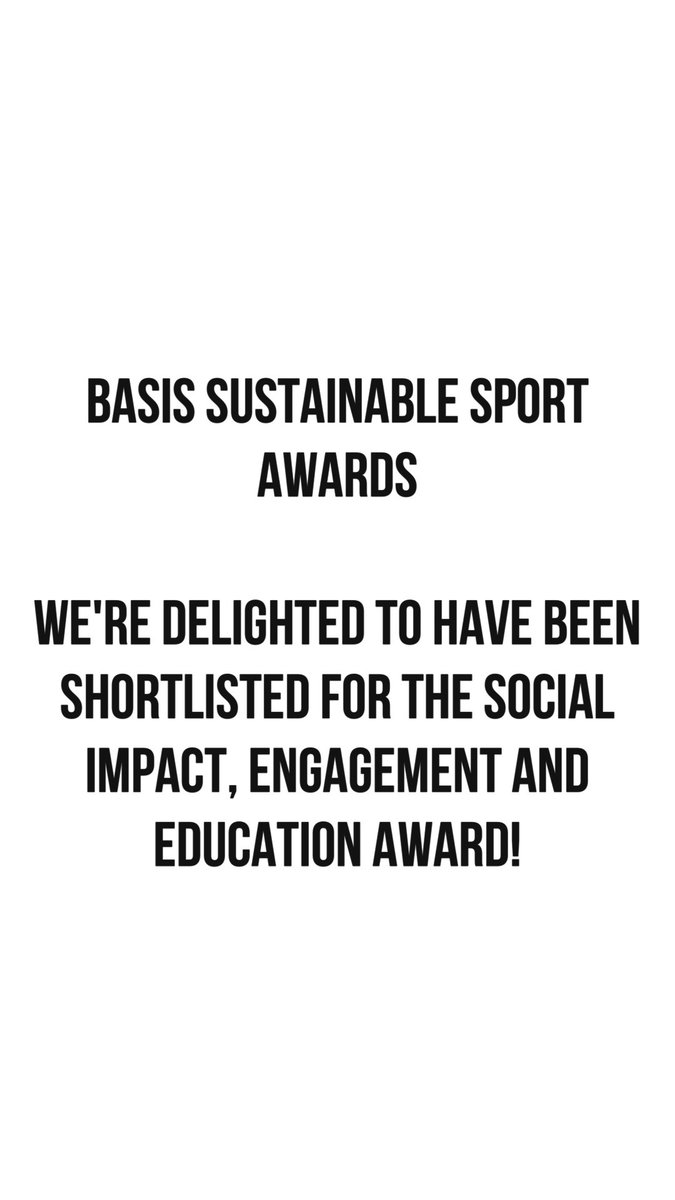 How exciting?!  We're absolutely delighted to be short-listed amongst other, wonderful initiatives.  We look forward to catching up with them later this month - we'll be thrilled whoever wins #sustainability #everyoneisawinner #sustainablesport #sport #basissustainablesportaward
