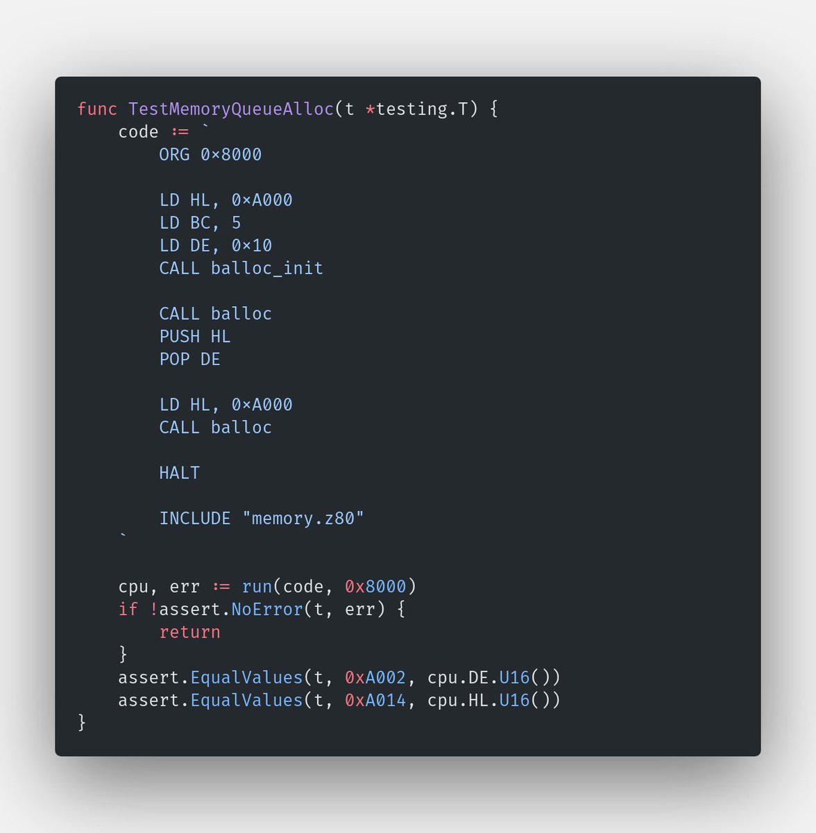 MechHerder's tweet photo. Coding for #z80/#zxspectrum makes you violate some of the best development practices, in particular, unit testing. Or does it? https://t.co/nsLif84LHf