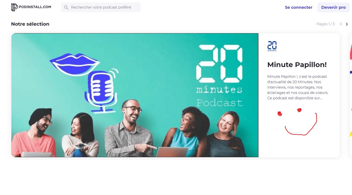 ALBeraud's tweet photo. Le #podcast d'actus généralistes #MinutePapillon dans la sélection #Podinstall, merci 💛 ! @20Minutes https://t.co/H0g5d61BIg