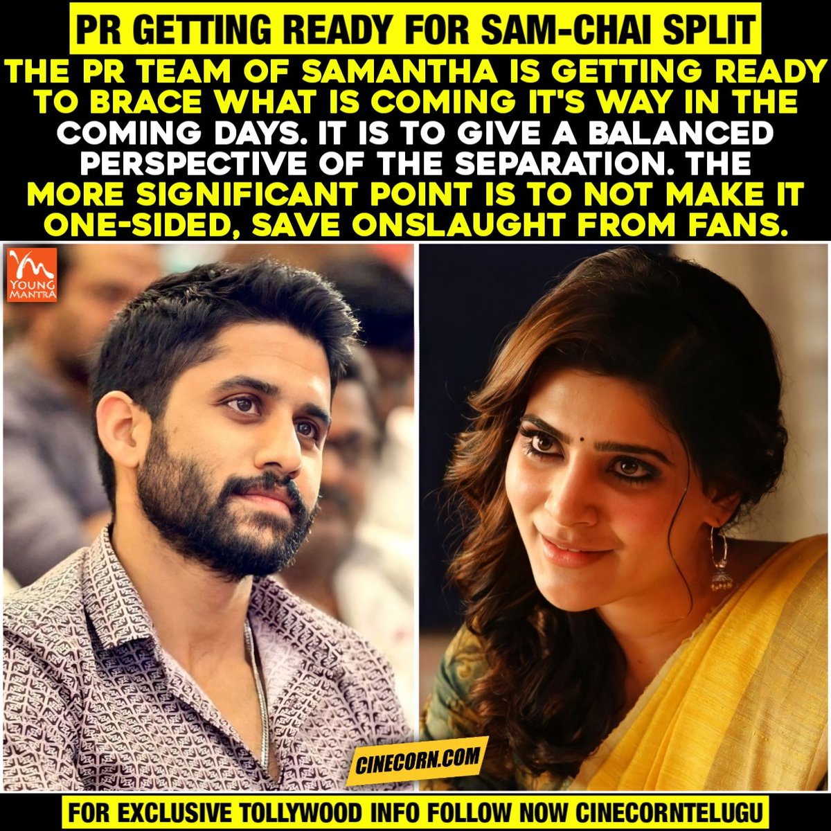 cinecorndotcom's tweet photo. Looks Like It Is Going To Be Ugly 🙂

Chai AND Sam 💔 
#Chaisam #SamChai #NagaChaitanya #Samantha https://t.co/CGGnYb3LbH