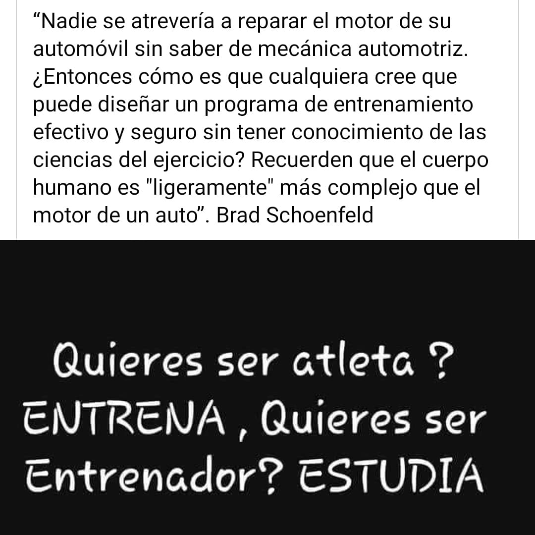 ¿Quieres ser Atleta? ENTRENA.
¿Quieres ser Entrenador? ESTUDIA.