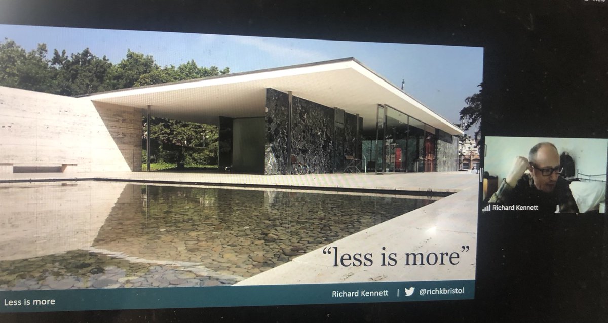 Fabulous start to Day Two of <a href="/EduGiveUK/">EduGiveUK</a> with <a href="/richkbristol/">Richard</a> - less is more. Let’s learn from Bauhaus!