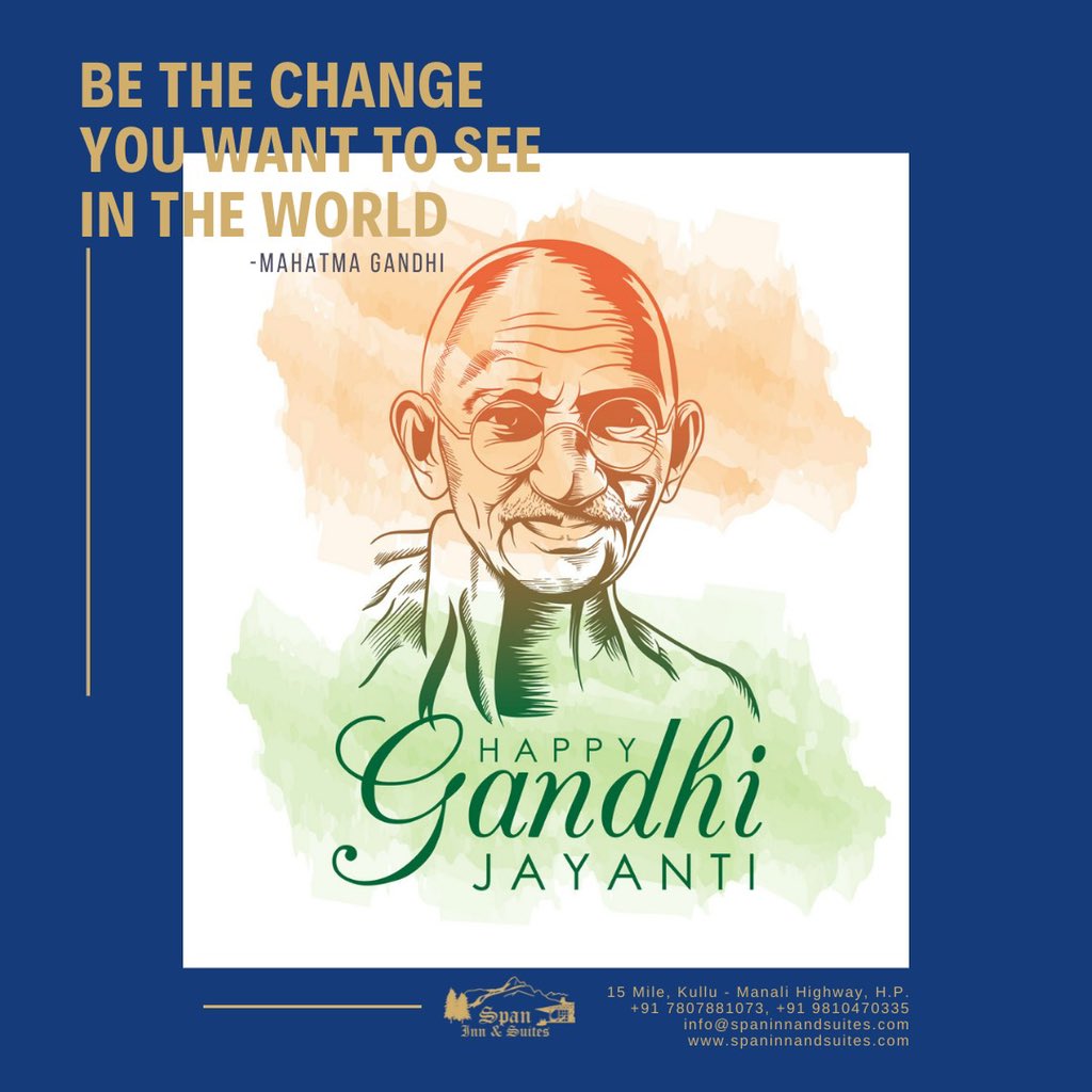 span_inn's tweet image. Celebrating the Man who showed us the path of righteousness - Mahatma Gandhi

spaninnandsuites.com

#gandhijayanti #affordableluxury #spaninnandsuites #spaninnandsuitesmanali #thehimalayas #manali #himachalpradesh