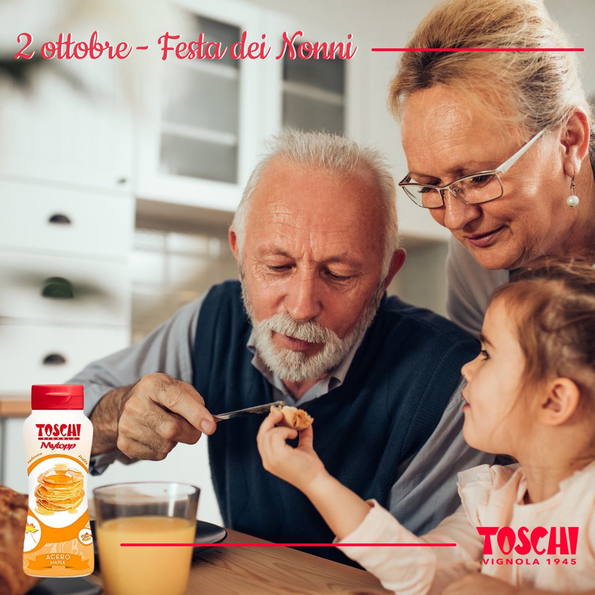 Toschi Vignola (@toschivignola) on Twitter photo "I nonni sono un tesoro" - Papa Francesco.
Oggi è la Festa dei Nonni, tra le cose più preziose che abbiamo! Celebriamola insieme con un sorriso o un pensiero.
Sorprendiamoli con un dolce o prepariamone uno insieme a loro: mytopp.toschi.it
#festadeinonni "I nonni sono un tesoro" - Papa Francesco.
Oggi è la Festa dei Nonni, tra le cose più preziose che abbiamo! Celebriamola insieme con un sorriso o un pensiero.
Sorprendiamoli con un dolce o prepariamone uno insieme a loro: mytopp.toschi.it
#festadeinonni