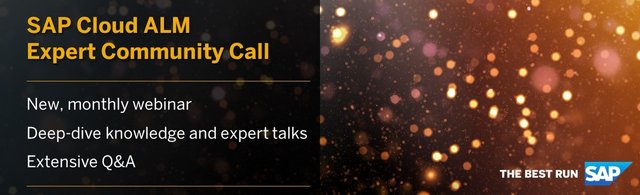 ANNOUNCING a new monthly call covering all things SAP Cloud ALM! Join us for the first call Sept. 8 to learn more about the value of SAP Cloud ALM and its capabilities for implementation and operations. Register here: bit.ly/3BfKLcw
