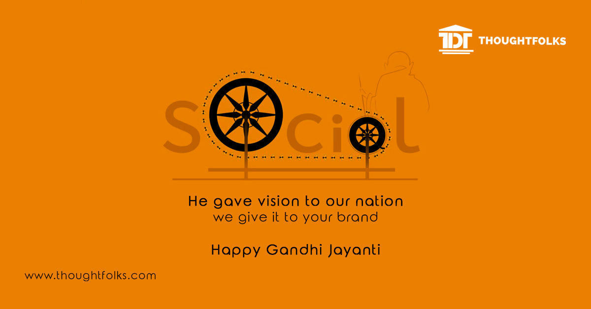 TeamThoughtFolks wishes you a very Happy Gandhi Jayanti 2021. 

#2ndOctober2021 #Gandhijayanti #SocialMediaMarketing #Branding #DigitalMarketing